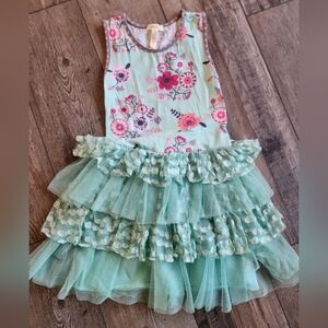 Matilda Jane Ruffle Tutu Dress | Size 6 | Floral Sleeveless Dress